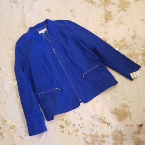 Studio Works 14P Faux Suede Royal Blue Jacket